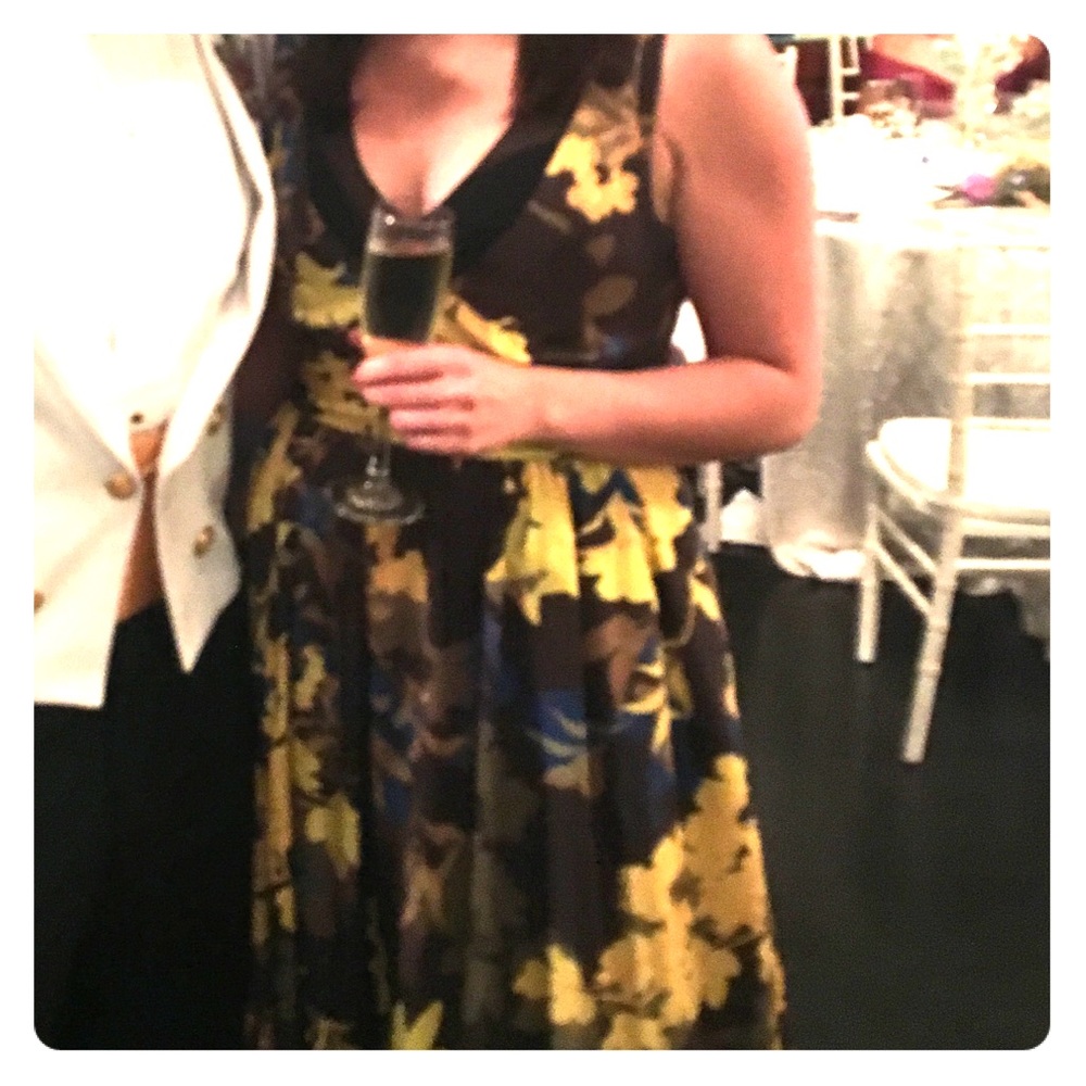 Yellow and Black Maxi Dress Moulinette Souers